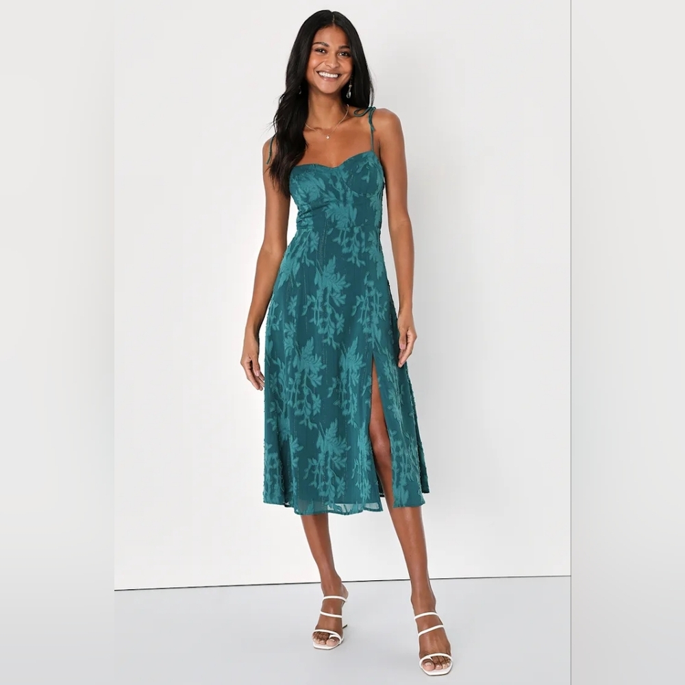 NEW WITH TAGS Lulu's Teal Green Strappy Party Bridesmaid  Dress Size M